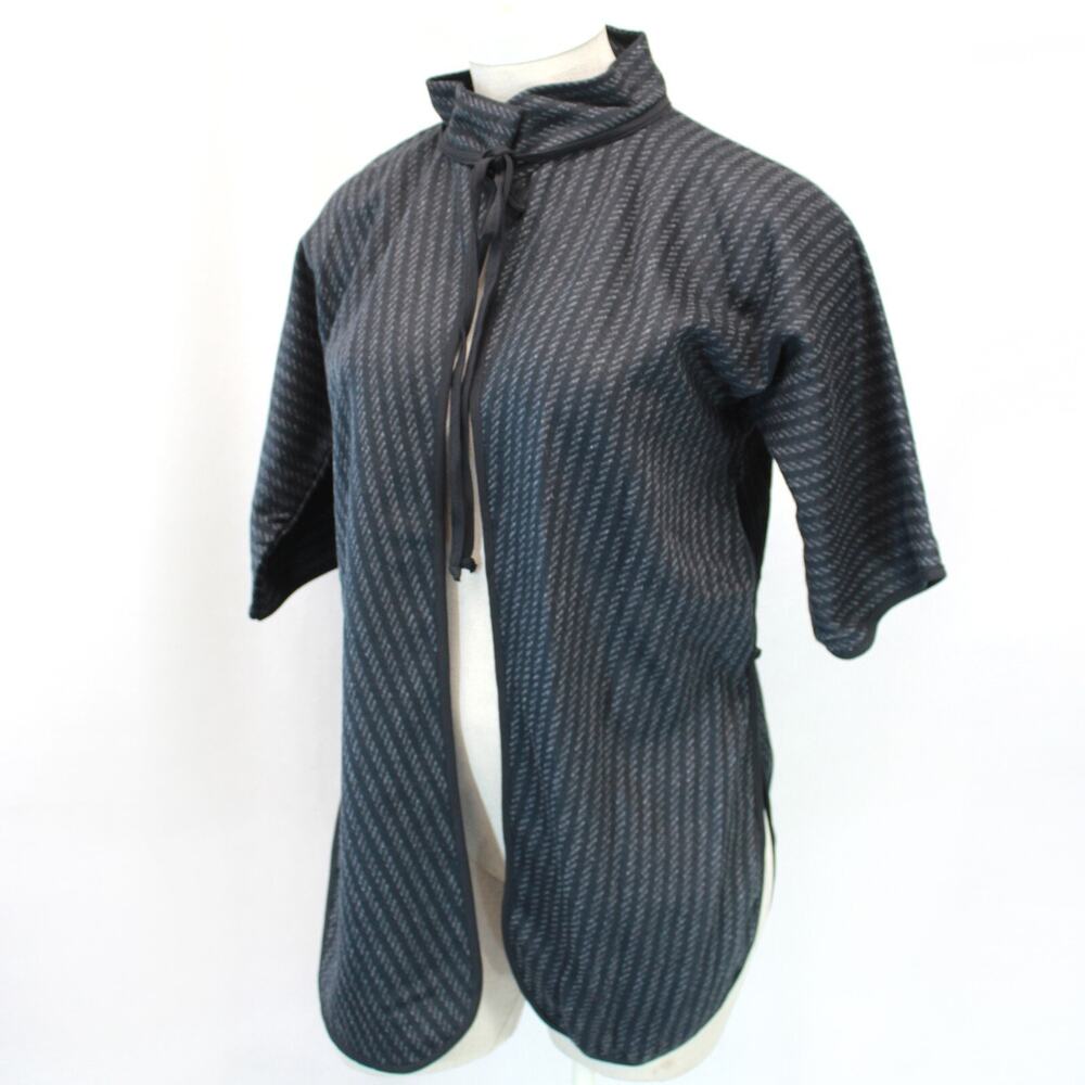 Eva Franco wool open front jacket cardigan capelet tie size 4